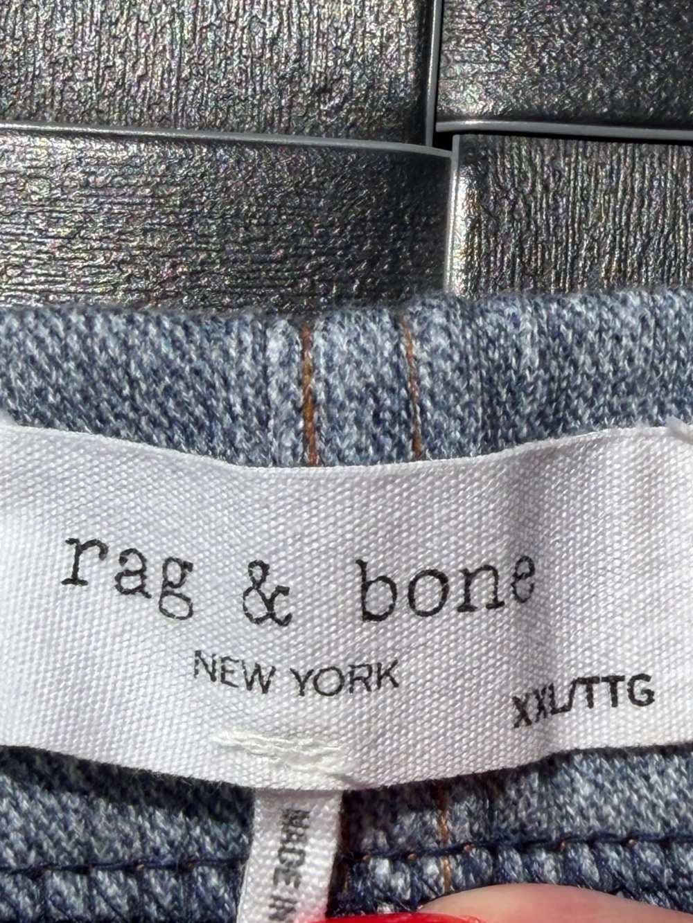 rag & bone Distressed Medium Blue Denim Shorts - Picture 3 of 3